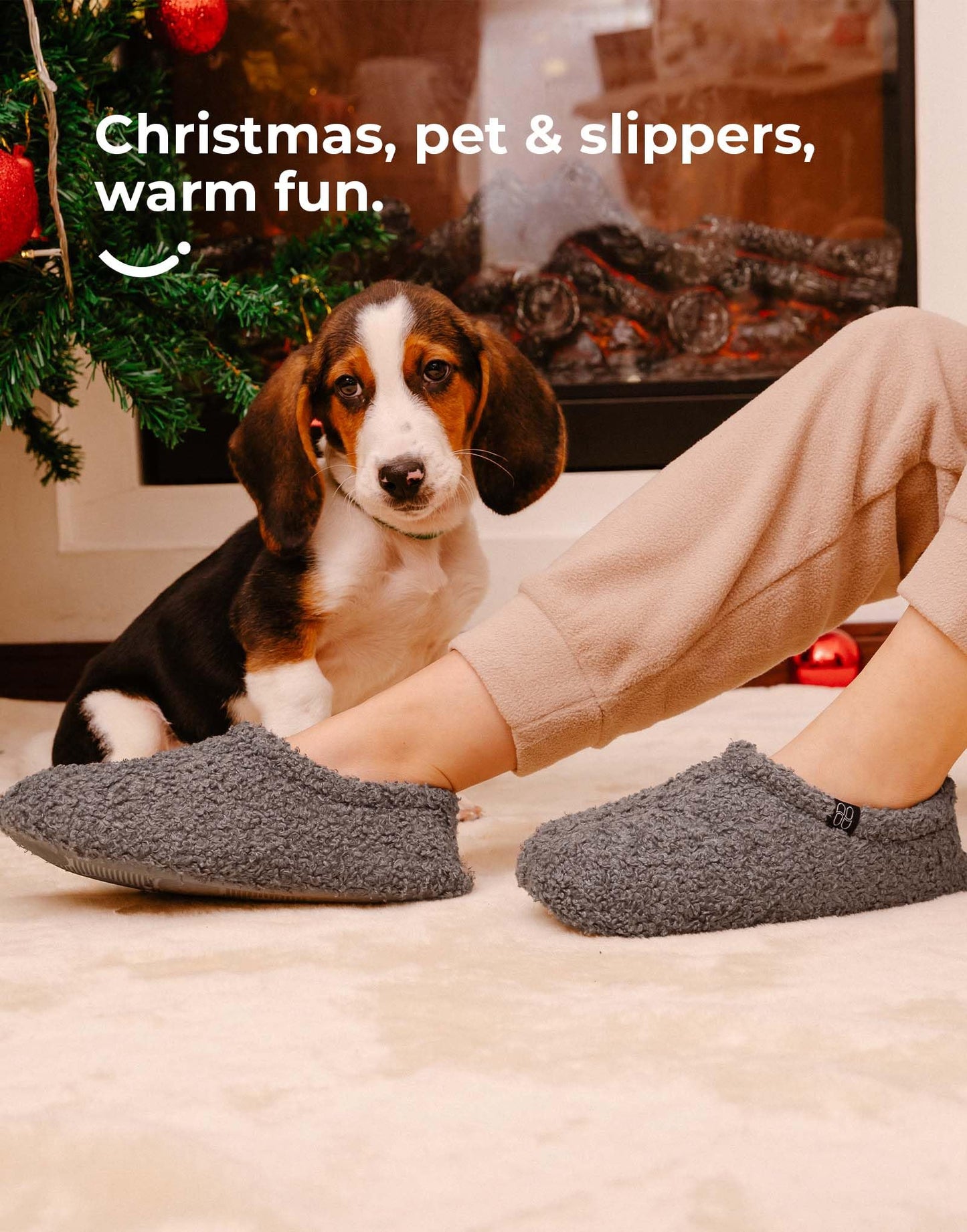 HomeTop Women's Fuzzy Curly Fur Memory Foam Loafer Slippers with Polar Fleece Lining