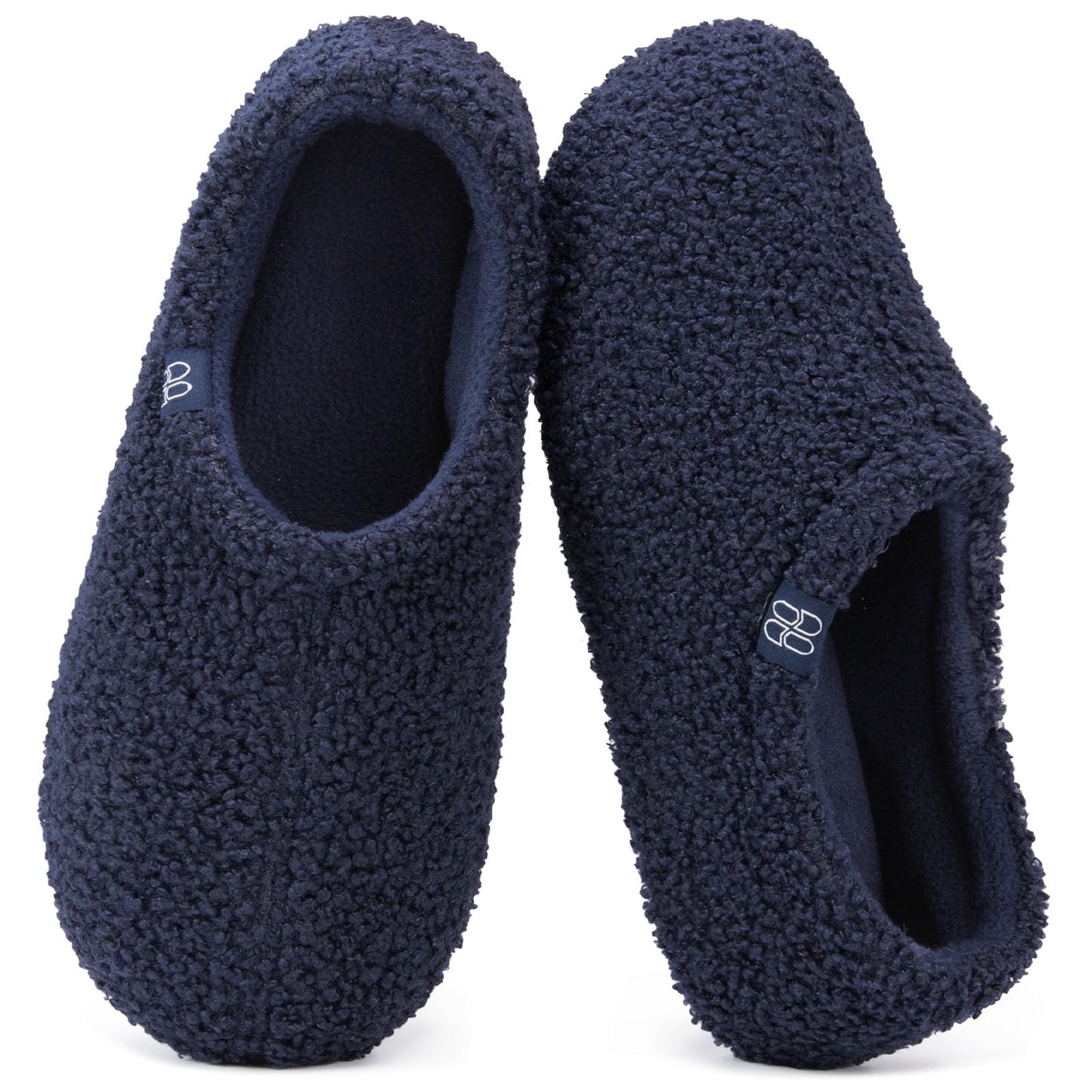 HomeTop Women's Fuzzy Curly Fur Memory Foam Loafer Slippers with Polar Fleece Lining