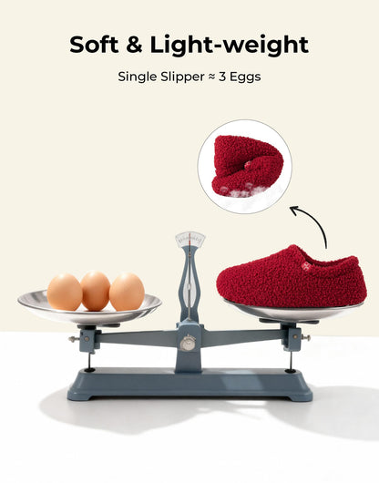 HomeTop Women's Fuzzy Curly Fur Memory Foam Loafer Slippers with Polar Fleece Lining