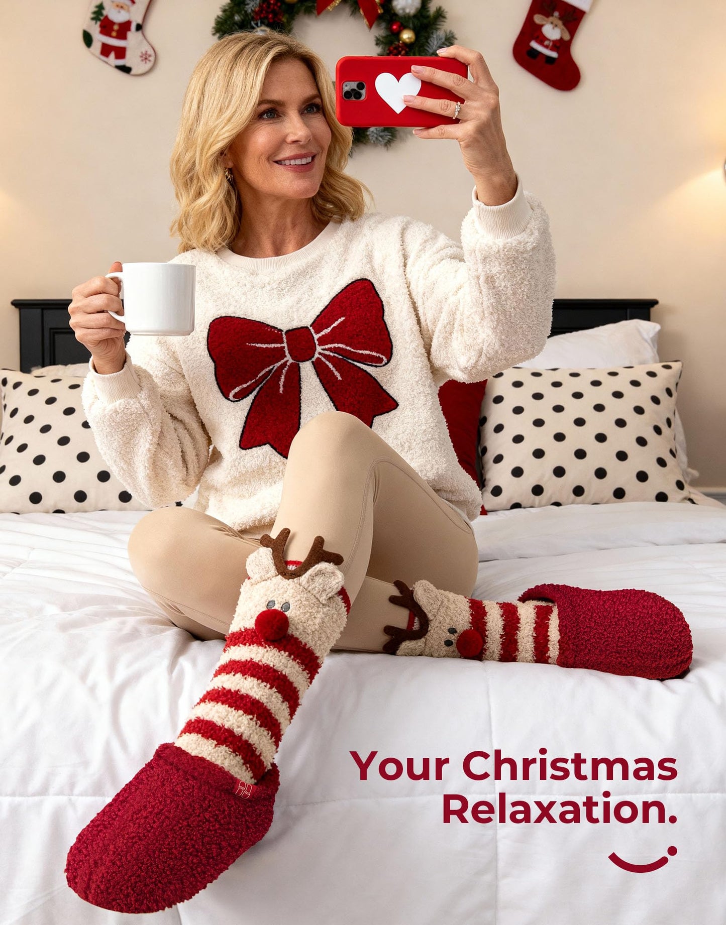 HomeTop Women's Fuzzy Curly Fur Memory Foam Loafer Slippers with Polar Fleece Lining